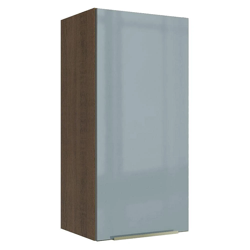 Armário aéreo madesa lux 40 x 83 cm 1 porta - rustic/cinza