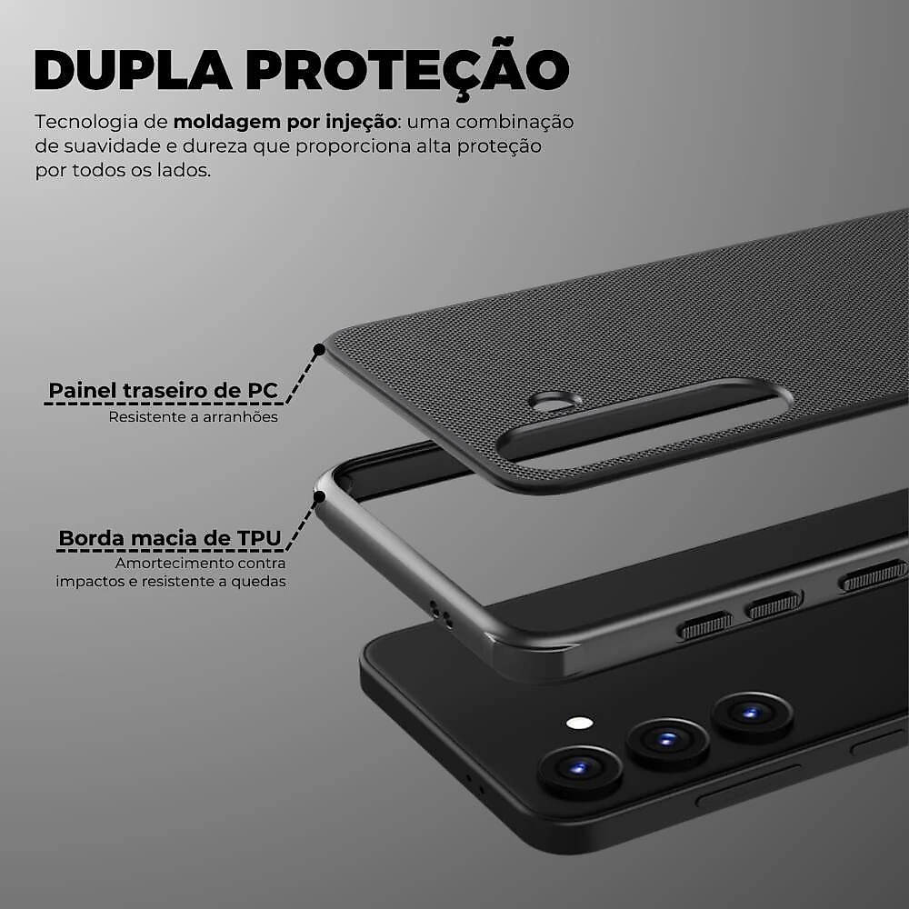 Capa para Celular Gshield Super Frosted Nillkin para Samsung Galaxy S24 Fe Preto Textura Fosca