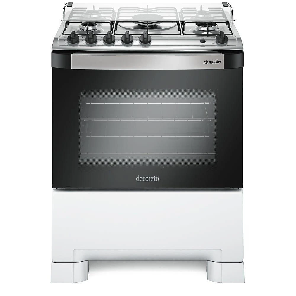 Fogão Mueller 5 Bocas Decorato Branco Com Tripla Chama Branco Bivolt