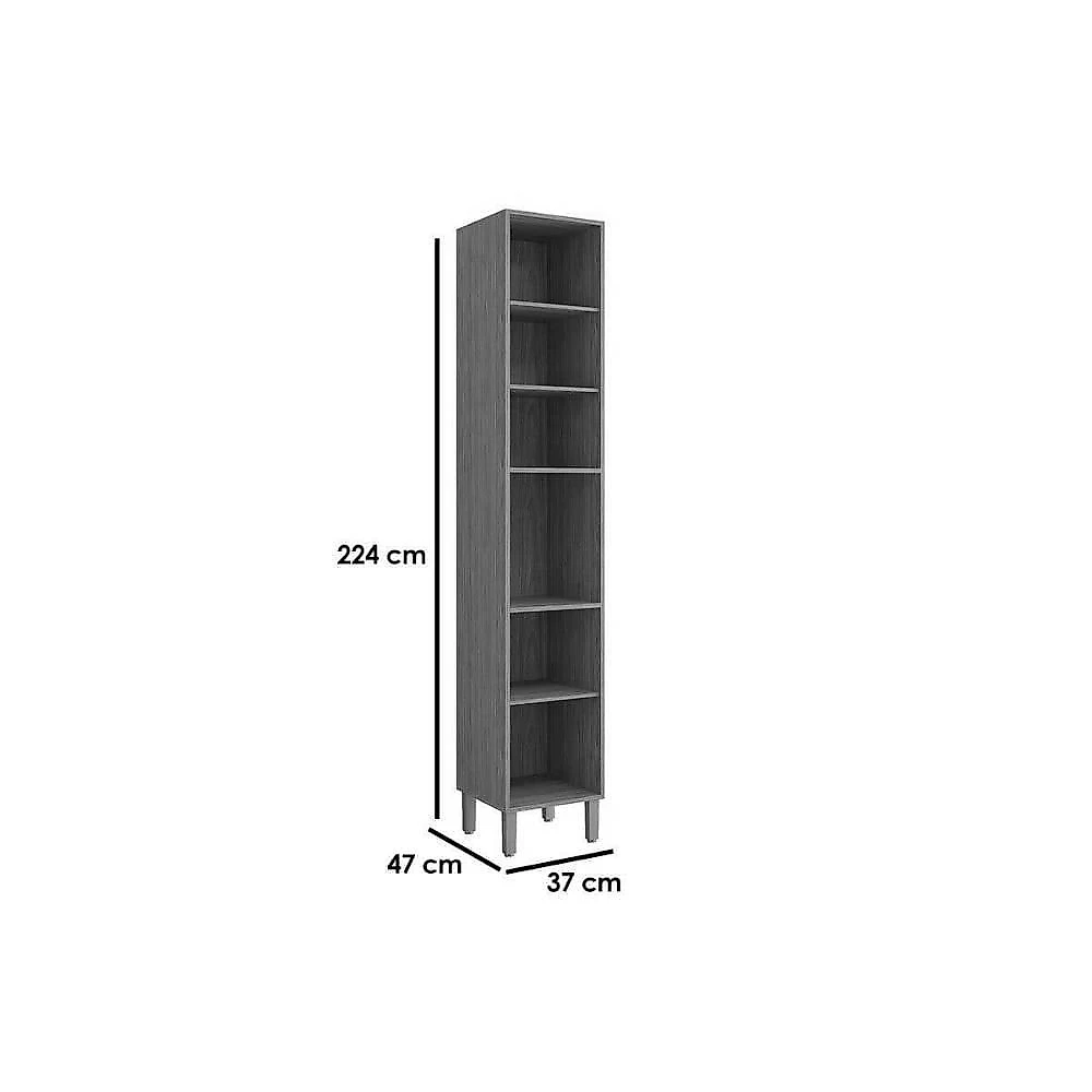 Cozinha Modulada Divina 6 Portas 2 Gavetas MDF 120CM Cinamomo e Titanium MGM
