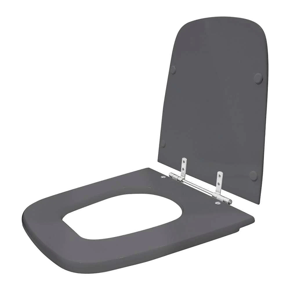 Assento Sanitário Aero Alongado Resina Plástica Convencional Cinza Quartzo Pontto Lavabo
