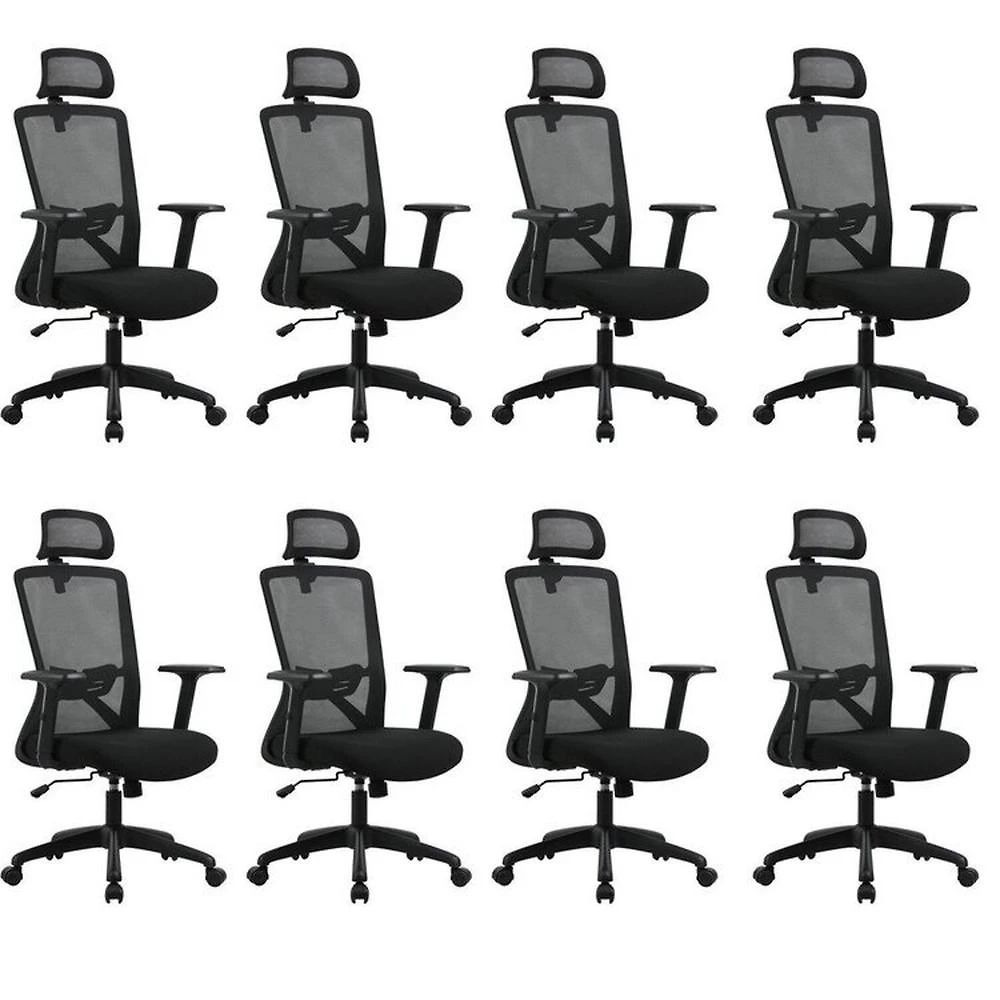 Kit com 8 Cadeiras para Escritório Presidente NR17 Office Dallas