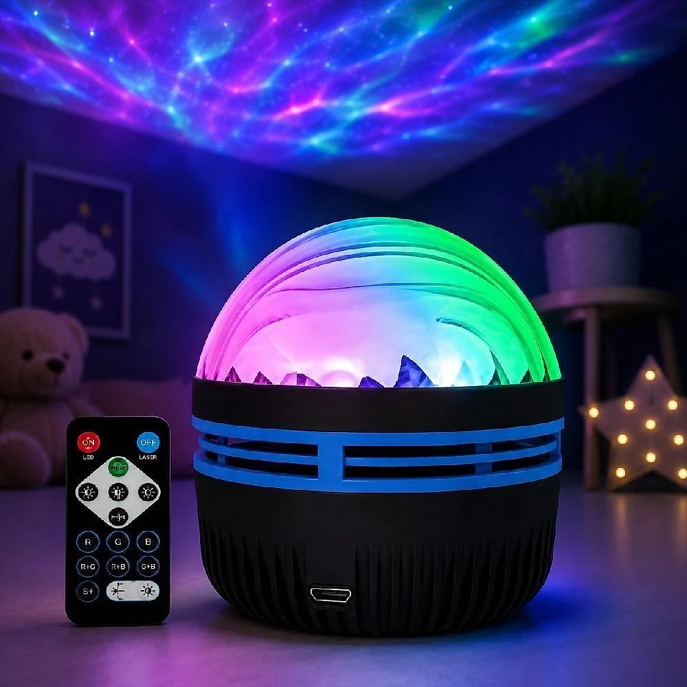 Luminaria Projetor Yeet Noturno com Controle Remoto Abajur Infantil LED RGB USB 5V 5W