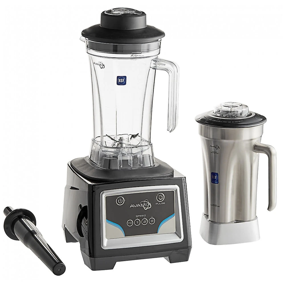 Miniatura Liquidificador Industrial AvaMix BX2100KS 3 1/2 hp com Controle de Teclado, Jarra de Aço Inoxidável de 1,89 Litros e Jarra de Plástico Tritan