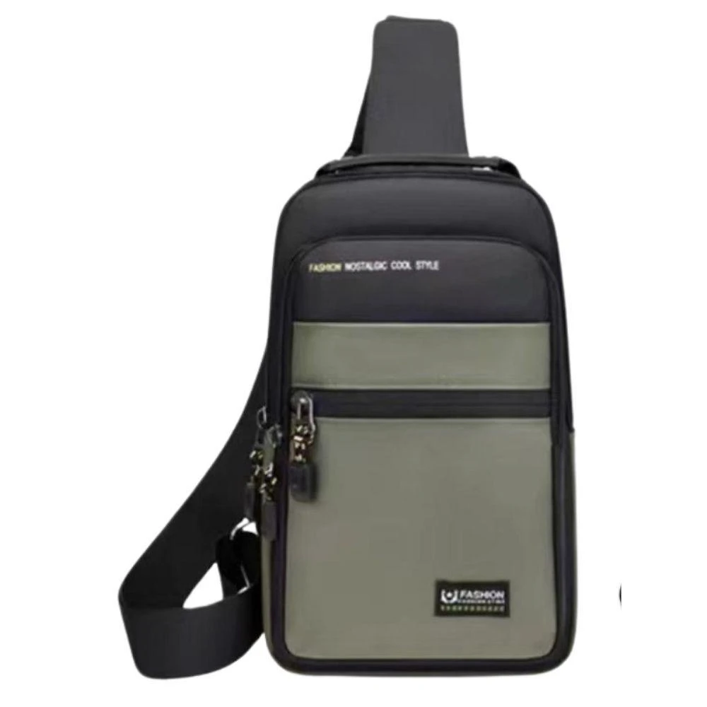 Mochila de Ombro Transversal Oem Rc3-verde 30x16x9 Verde com Entrada Usb e Trava com Segredo Unissex