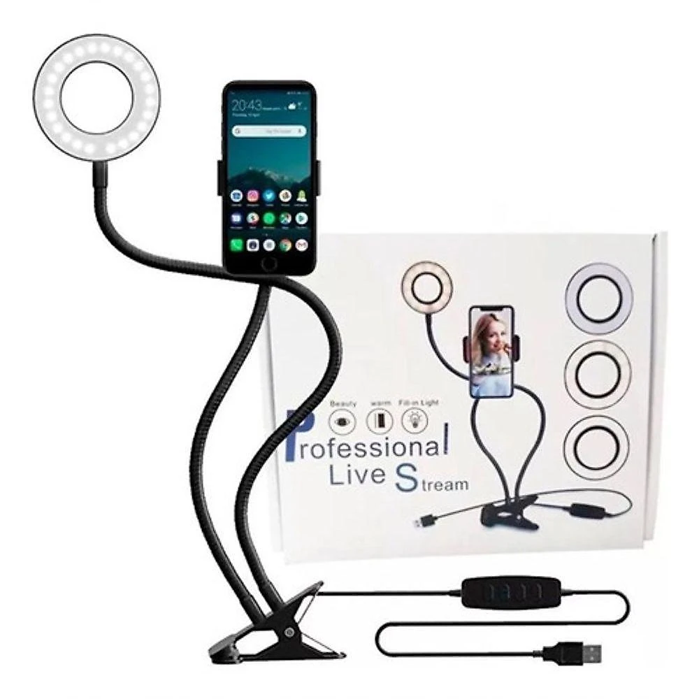 Ring Light De Mesa Para Celulares - Vídeos E Fotos Com Iluminação De Qualidade