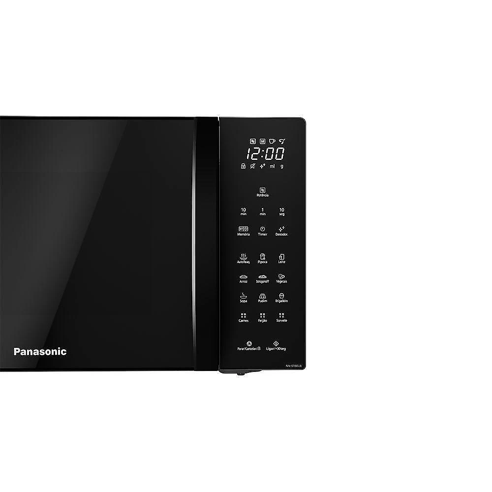 Micro-ondas de bancada panasonic nn-st66nbru 34l 900w dupla refeição preto 110v