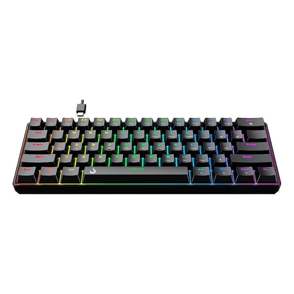Teclado Mecânico Gamer Rise Mode GM1 Black, RGB, Switch Outemu Blue - RM-TCM-GM1-BBLUE