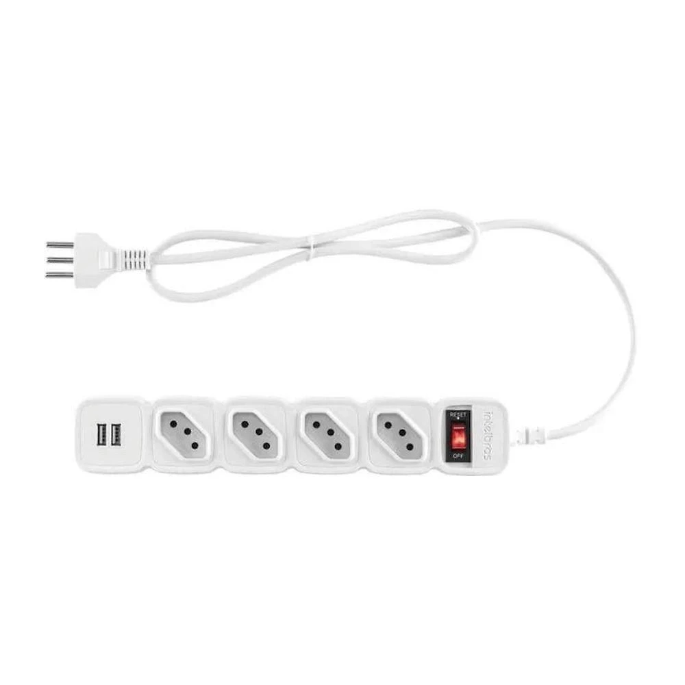 Protetor Eletrônico Intelbras EPE 204 USB 4 Tomadas Bivolt Branco