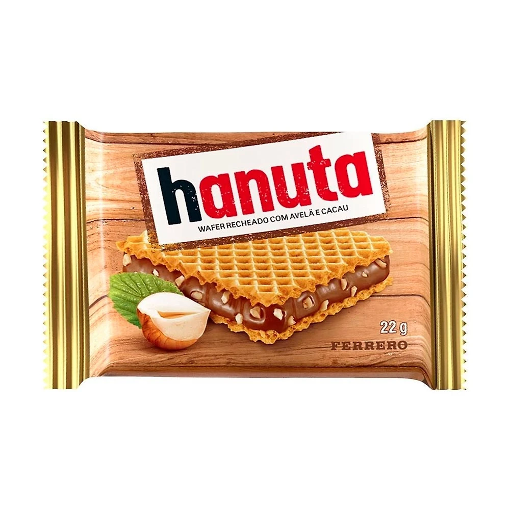 Hanuta Ferrero Wafer Recheado com Avelã e Cacau 22g