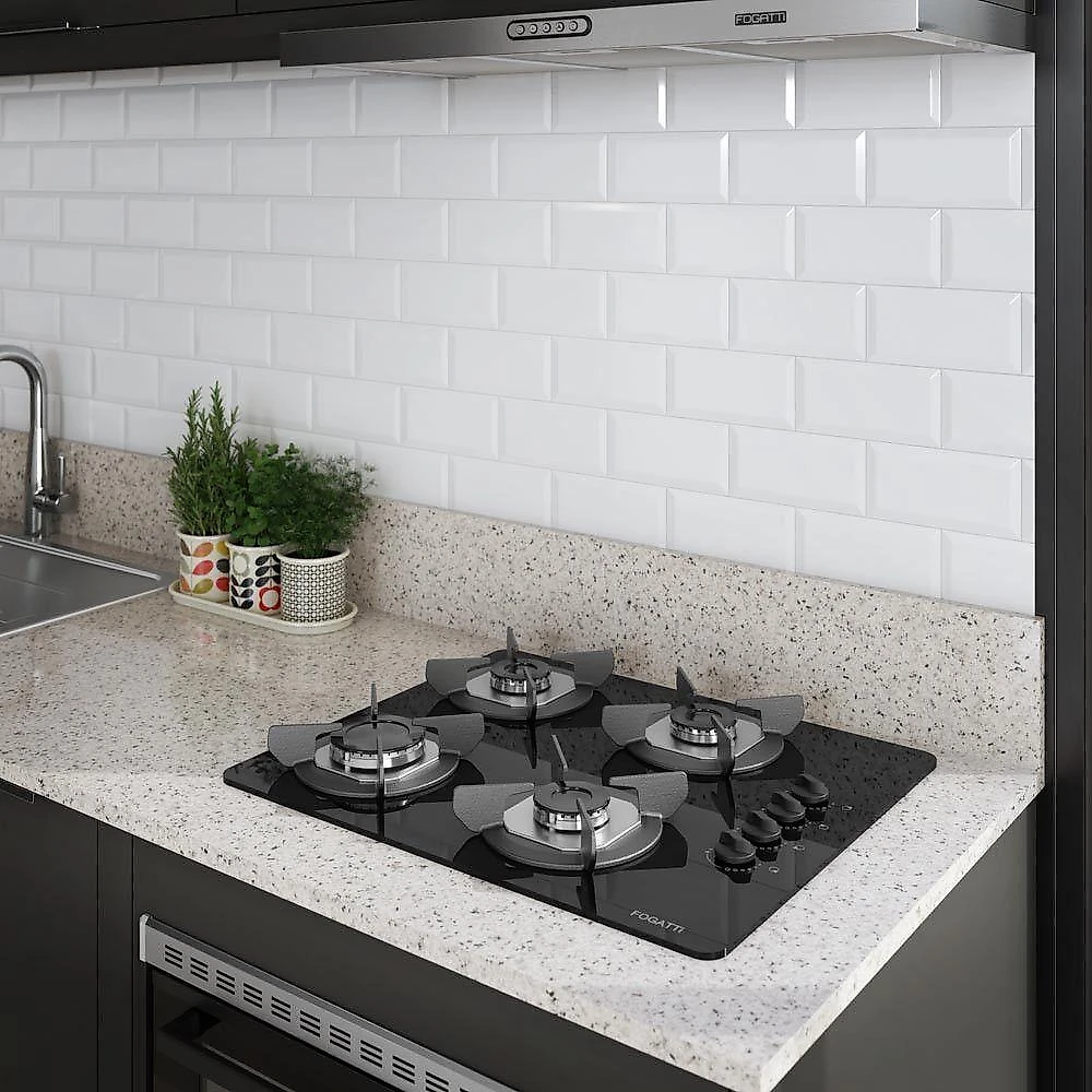 Cooktop Fogatti Safe Ferro Fundido 4 Bocas à Gás Preto Bivolt