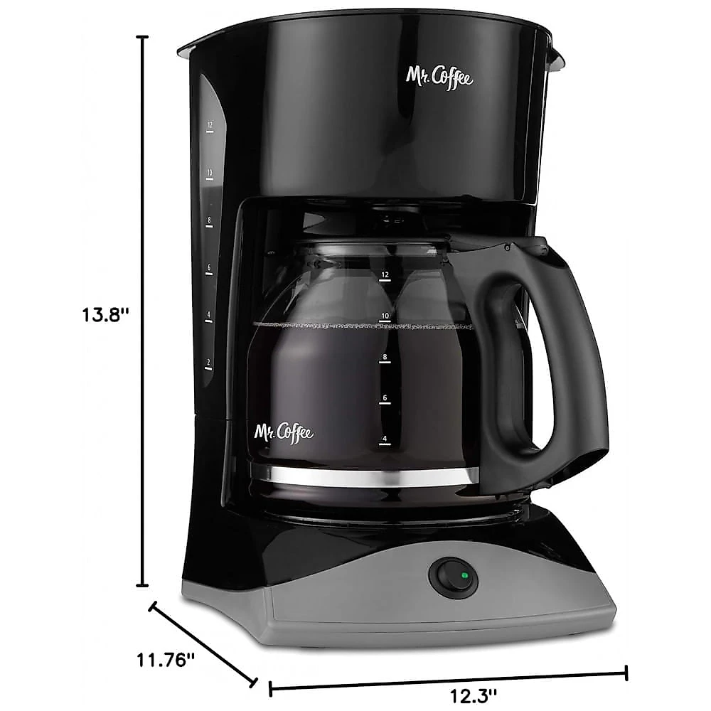 Cafeteira Manual 2,8L com com Pausa Automática e Jarra de Vidro, 110V, Mr. Coffee, Preta