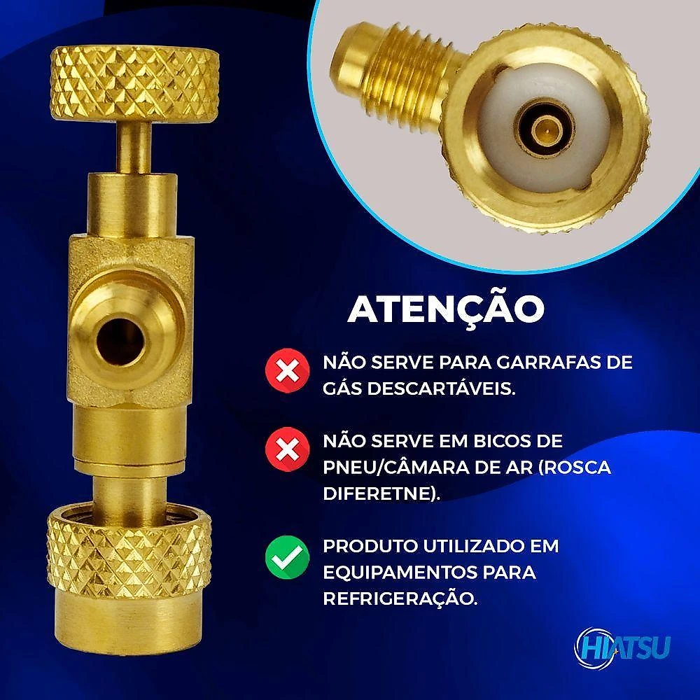 Válvula Acionadora Schrader 1-4 X 5-16 Gáses R410, R32 Fsvh-2 - Hiatsu Único