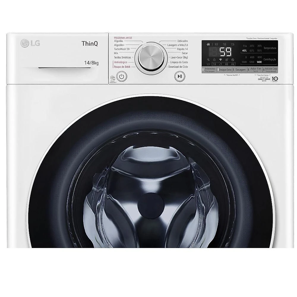 Lava e Seca LG 14kg Inteligência Artificial AIDD Branca VC4 127V