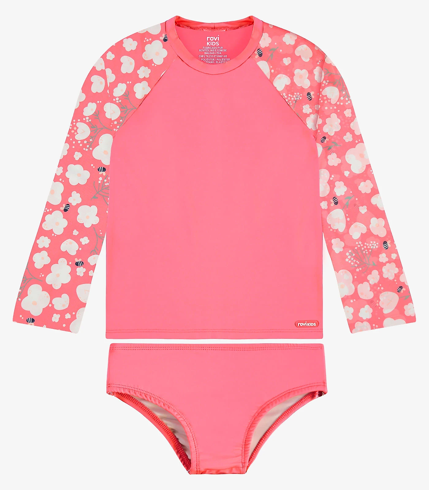 Conjunto Bíquini Infantil Proteção UV Rovi Kids Rosa 10