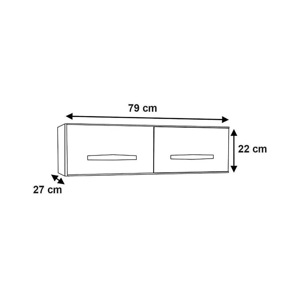 Armário Aéreo Geladeira Mara 2 Portas 2 Prateleiras MDP 79CM Branco