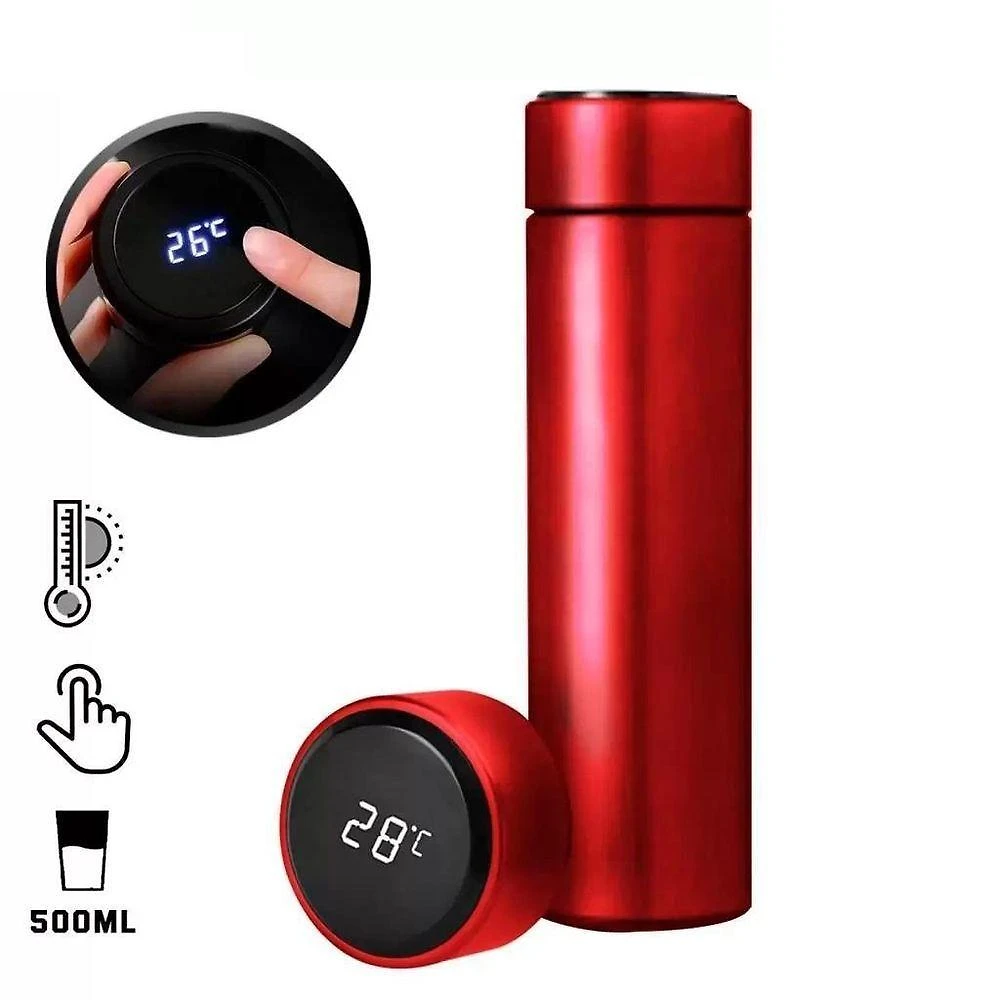 Garrafa Térmica 480ml Com Medidor De Temperatura Digital Led