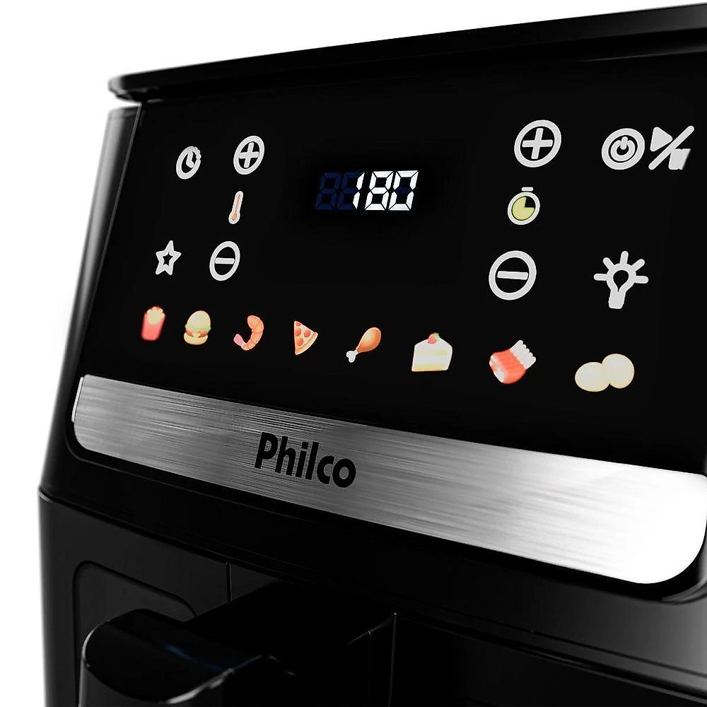 Air Fryer Philco 6,5L Visor Glass e Redstone 1700W PAF65A - 110V