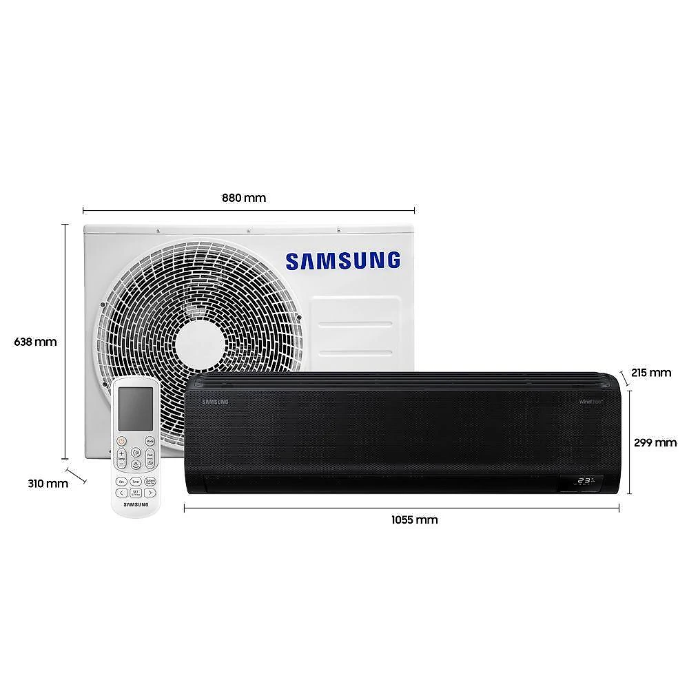 Ar condicionado split hw samsung windfree black edition 22000 btus quente/frio inverter 220v ar24csecabtxaz