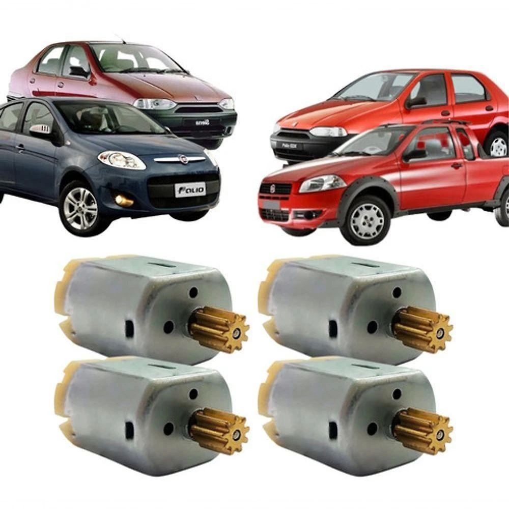 Kit 4 Micro Motor da Trava da Fechadura Elétrica para Portas Uno G2 Palio G1 G2 Grand Siena Após