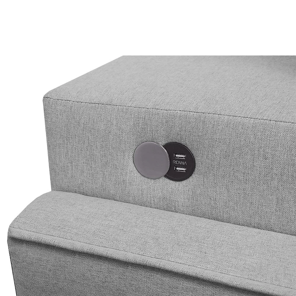 Sofá Retrátil 200cm com Kit Entrada USB 2 Lugares Moon 2323 Estofart Cinza