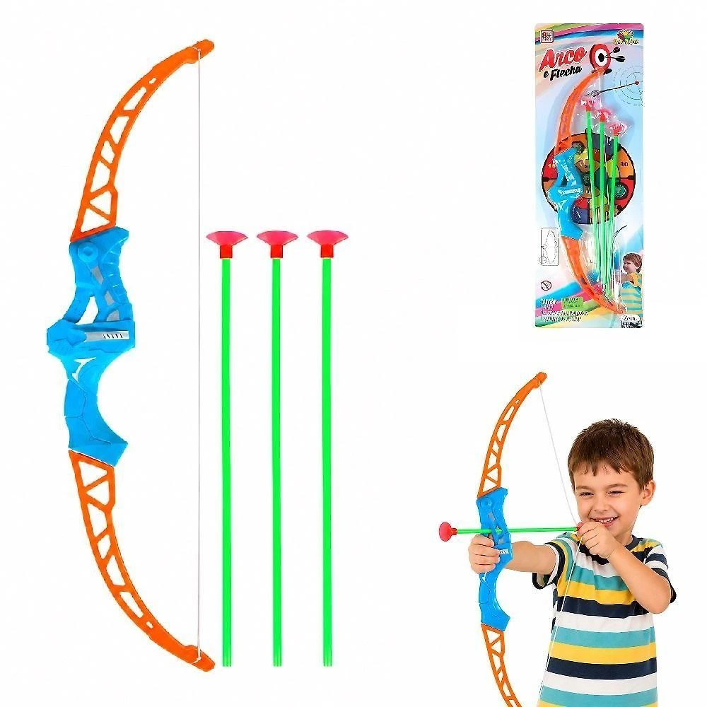 Kit Arco e Flecha Infantil Super Mira Tiro ao Alvo com 3 Flechas Ventosa Art Brink