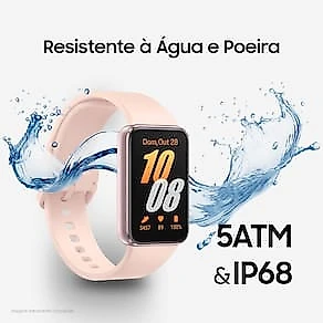 Samsung Galaxy Fit3 Rose Display de 1.6" AMOLED colorido, Bluetooth, Design Premium em Alumínio, Mais De 100 Exercícios e Resistente à Água e Poeira