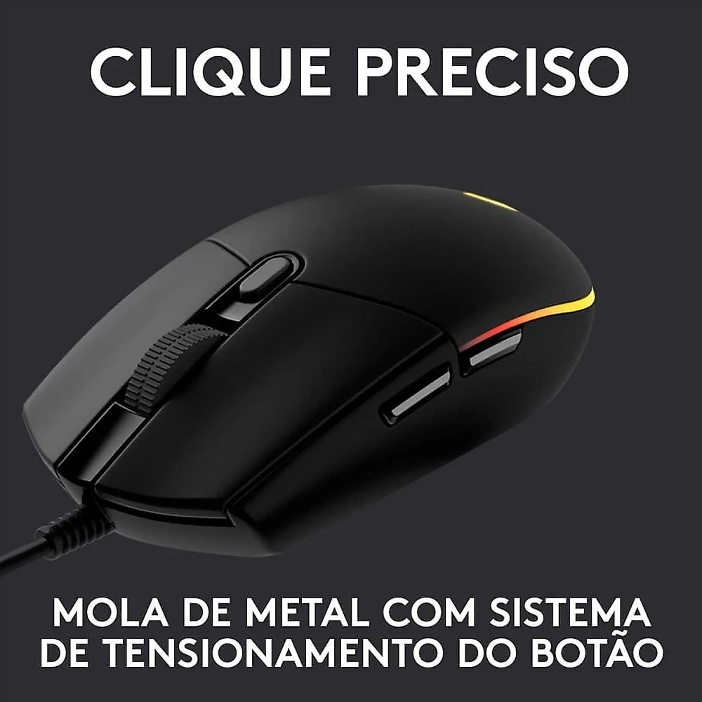 Mouse Gamer G203 Lightsync RGB 6 Botões Até 8.000 DPI Logitech