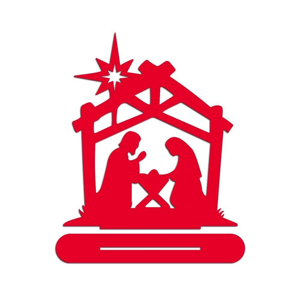 Presépio 01 Com Base 18cmx20cm - Cria Arte Laser Vermelho