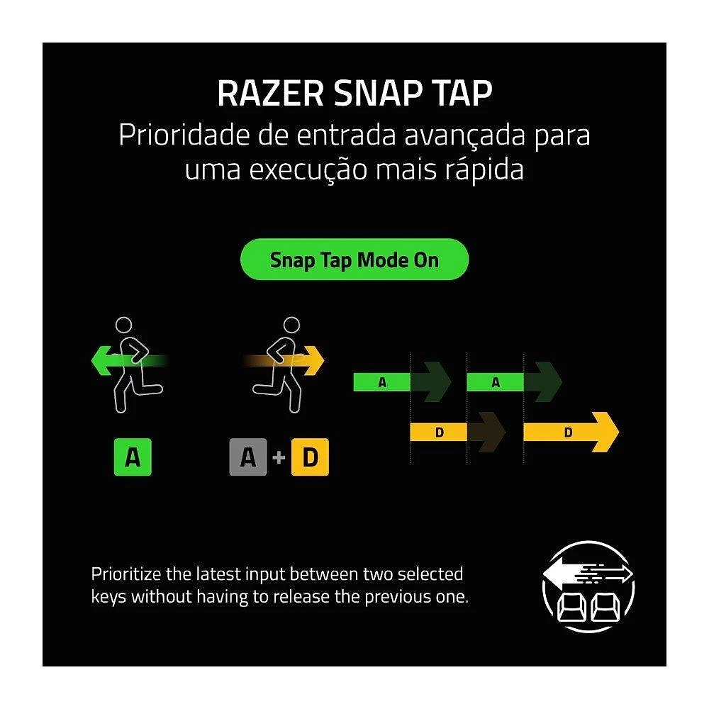 Teclado Magnético Gamer Razer Huntsman V3 HE TKL, 8KHz, Rapid Trigger, USB-C, RGB, Preto - RZ03-05920200