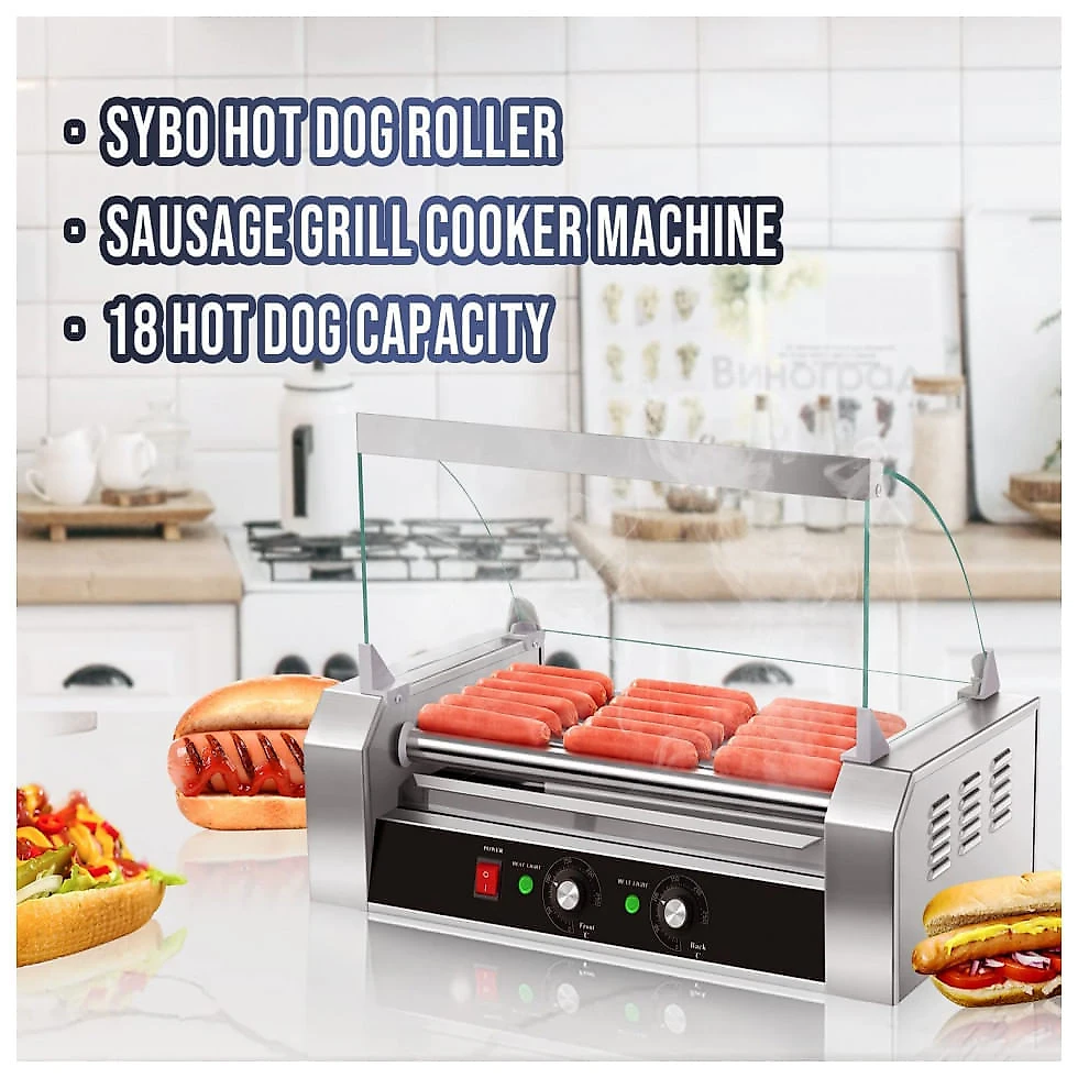 SYBO OT R3 8 Máquina de Salsicha Profissional em Aço Inoxidável até 18 Unidades, 110V 1000W, Prata