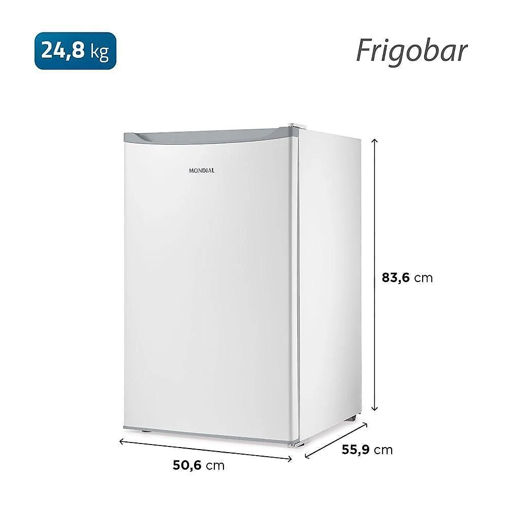 Frigobar Mondial 120L Porta Reversível Branco FGB-01-W120 110V