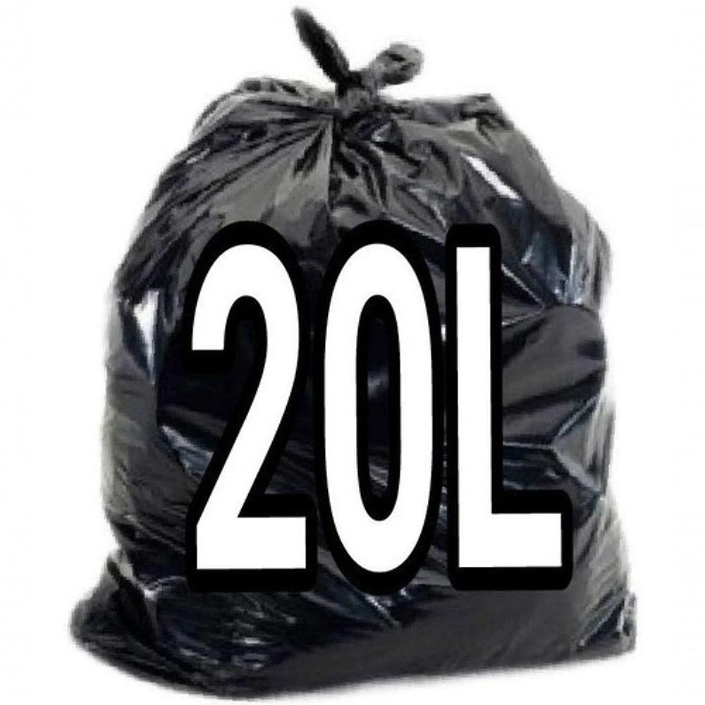 Saco para Lixo 20L 40x50cm para Lixeiras Pequenas Preto Brilhoso Pacote 100 Unidades Higipack