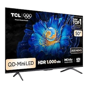 Miniatura Smart TV TCL 50" 4K QD-Mini Led 50C6KS 60Hz com Sistema Operacional Google TV