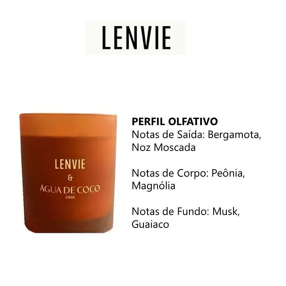 Vela Perfumada Terra Do Sol Lenvie + água De Coco 210g