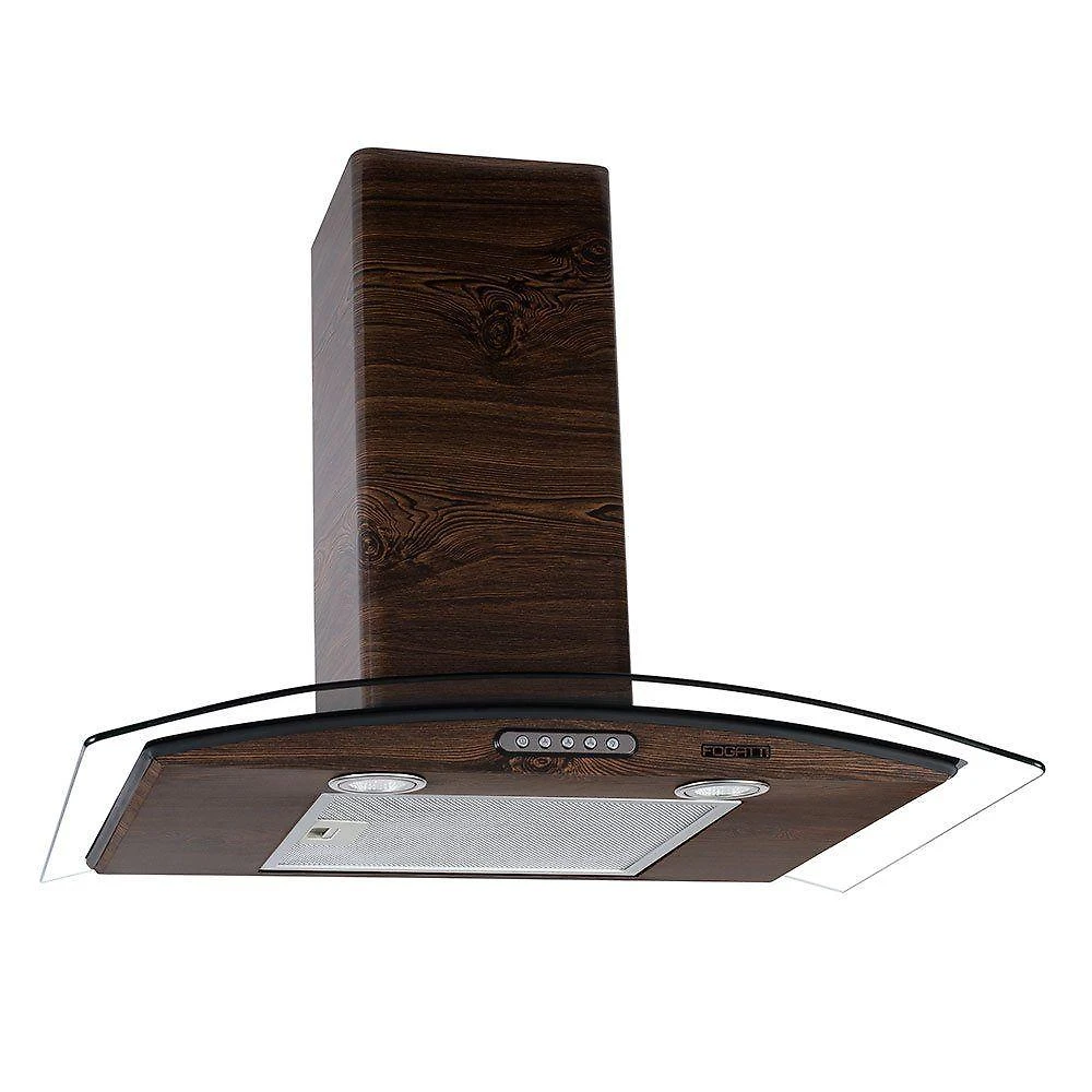 Coifa Parede Fogatti Vidro Curvo Wood Color Nogueira 70220V