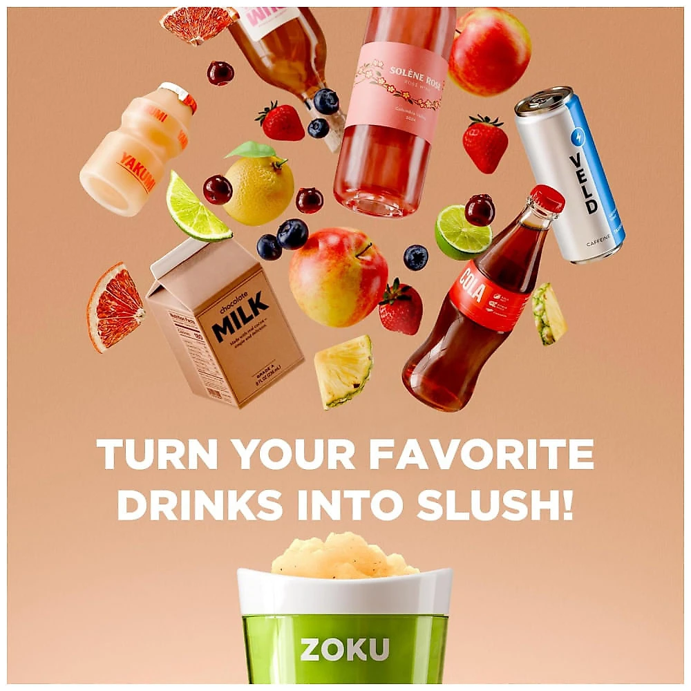 Kit 2 Copos de Raspadinha ZOKU Frozen Vermelho Azul Sistema Gel 7 Minutos 240ml