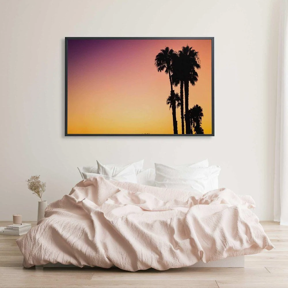 Quadro Fim De Tarde Palmeiras 90x60 Cm Tecido Canvas