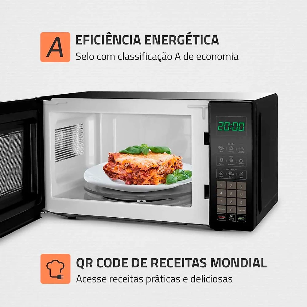 Micro-ondas Mondial MO-01-21-B 21 Litros 1200W Preto - 220V