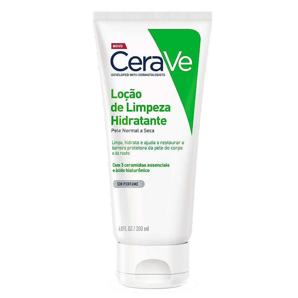 Loção de limpeza hidratante cerave pele normal a seca com Ácido hialurônico 200ml