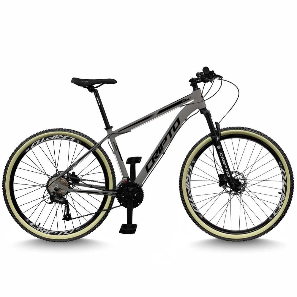 Bicicleta Aro 29 Cripto 24 Marchas Freios Disco E Suspensão Pneu Bege - Grafite/preto - 21" Grafite/preto