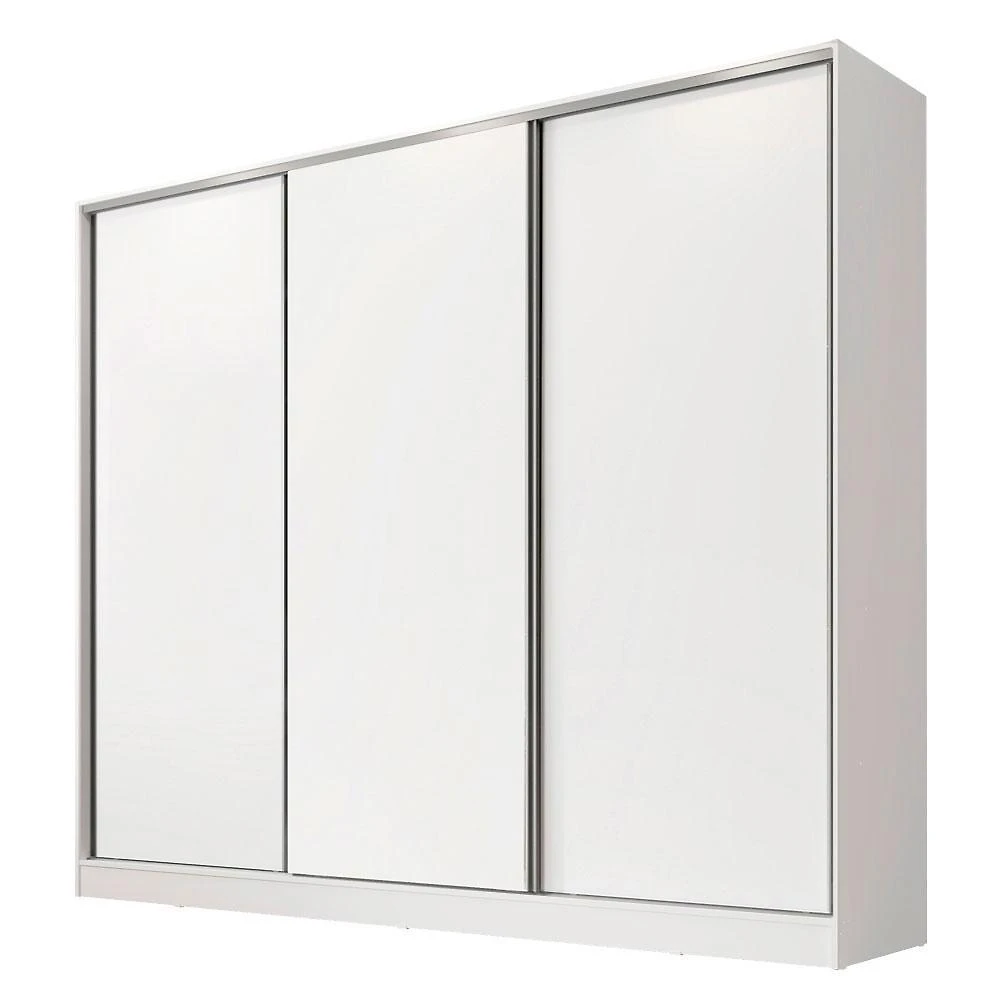 Guarda roupa casal 100% mdf madesa royale 3 portas de correr - branco