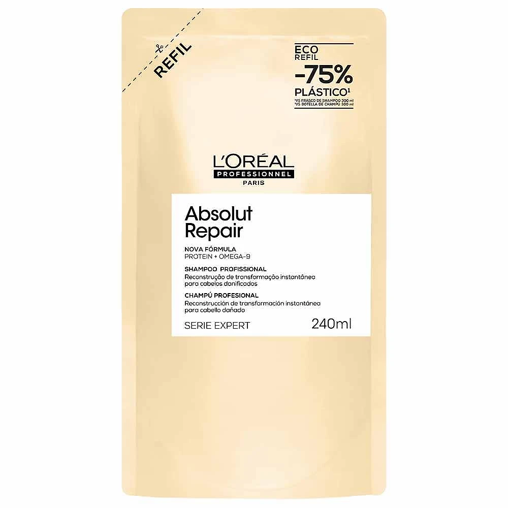 Shampoo refil l'oréal professionnel absolut repair com proteína e Ômega 9 240ml