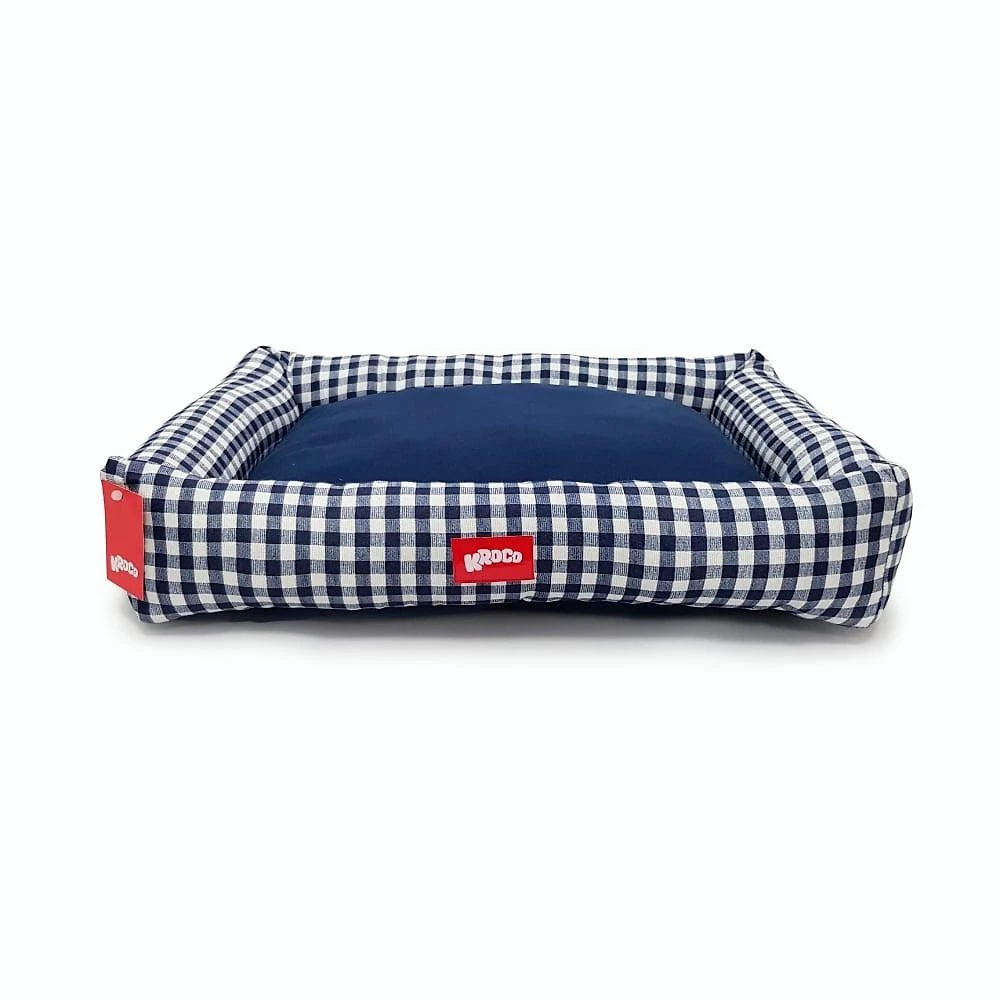 Cama Kroco Flex Xadrez Azul Marinho - Tam. P