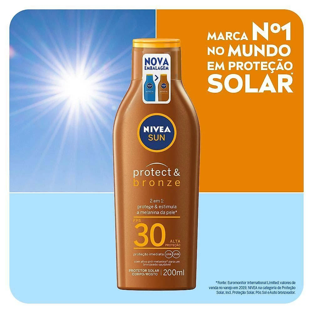 Protetor solar nivea sun protect & bronze fps30 200ml