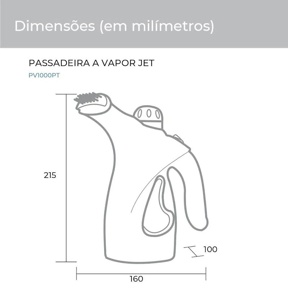 Passadeira De Roupas Jet Portátil Preta Suggar PV1000PT Bivolt