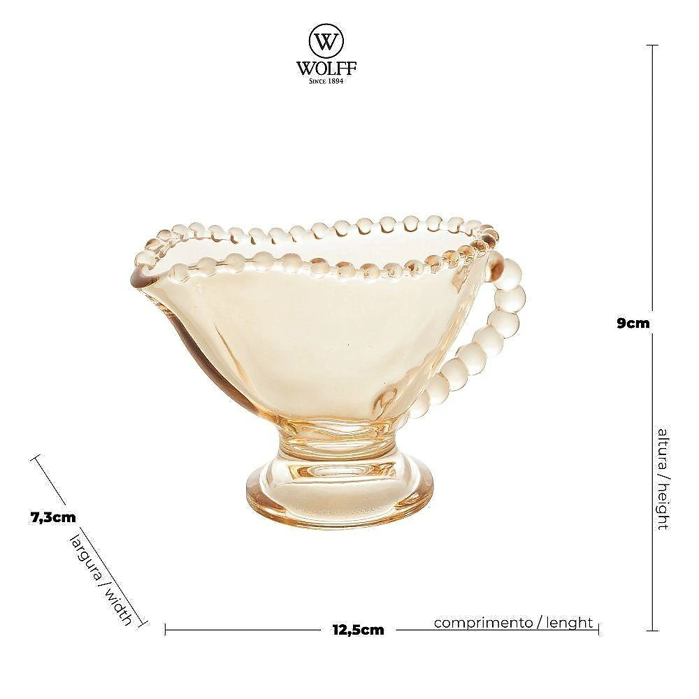 Molheira Em Cristal Pearl âmbar 140ml 28409 - Wolff