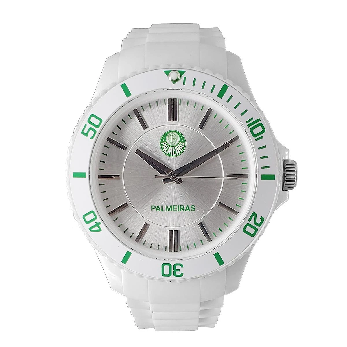 Miniatura Relógio Palmeiras Oficial Masculino Branco T22-046B-4