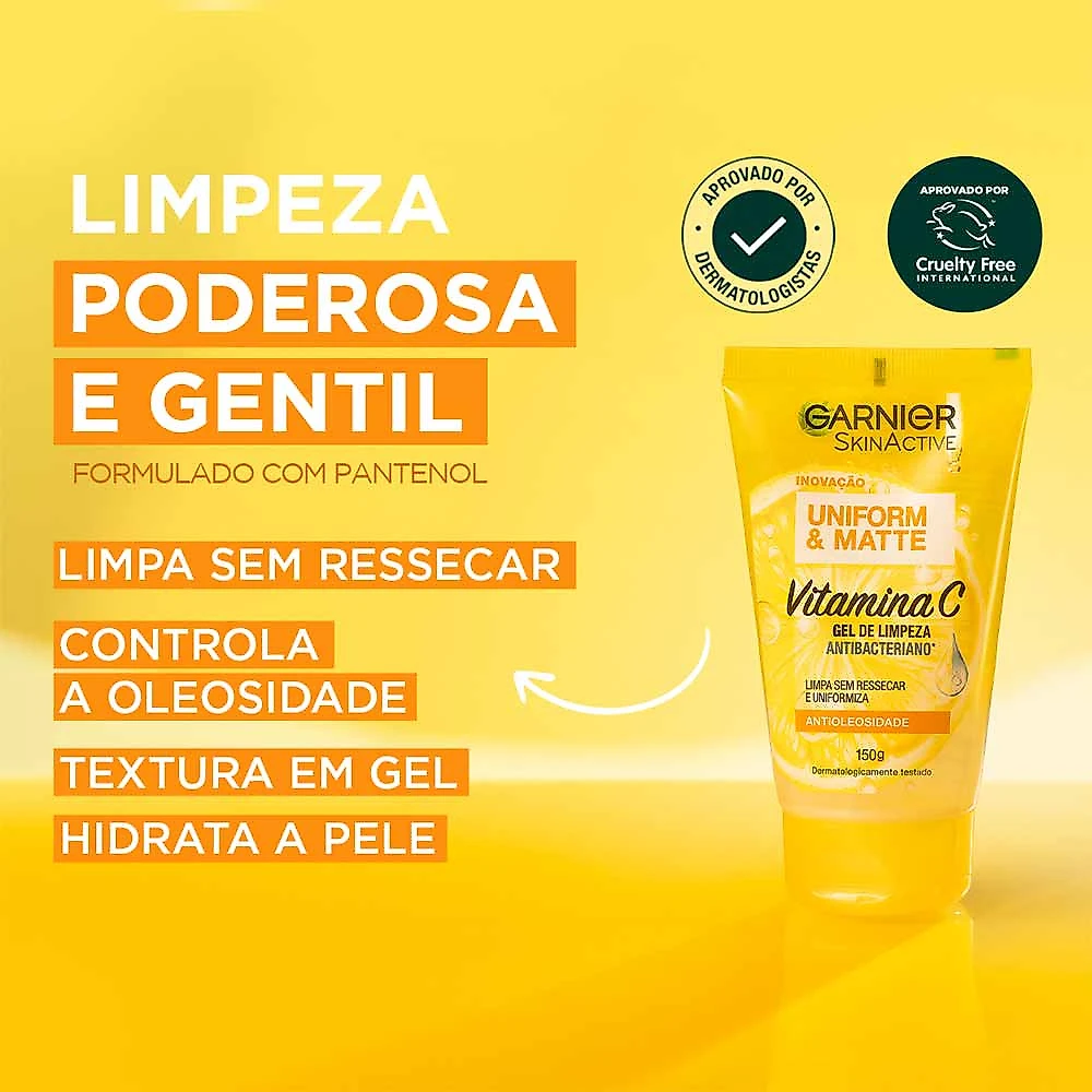 Garnier Skin Vitamina C kit - Hidratante Facial Antimanchas + Sérum + Gel de Limpeza Facial Kit