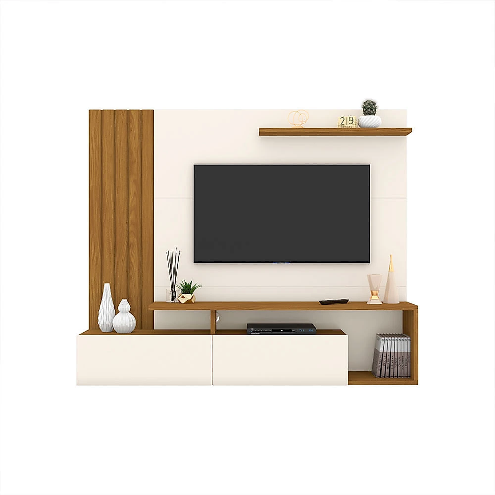 Painel para TV ate 65 Polegadas Kiara Casa 812 Nature com Off White